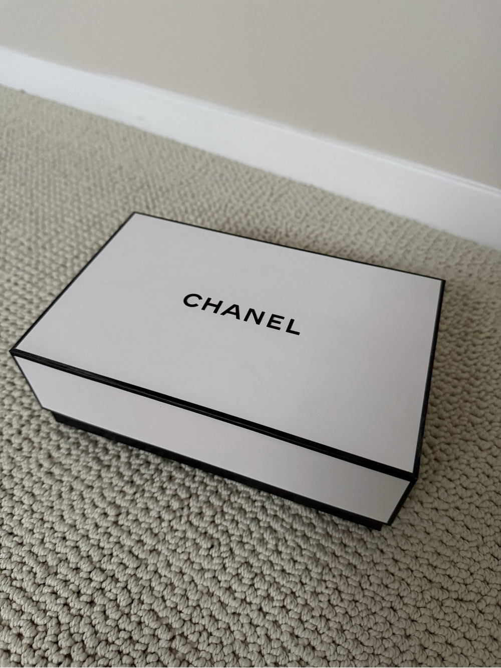 Chanel White and Black Gift Box with Tissue Paper